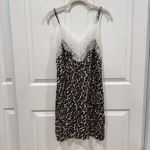Women’s NWT AFRM ARRIVE dress leopard lace trim Size 8 Animal‎ Print